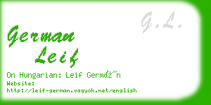 german leif business card